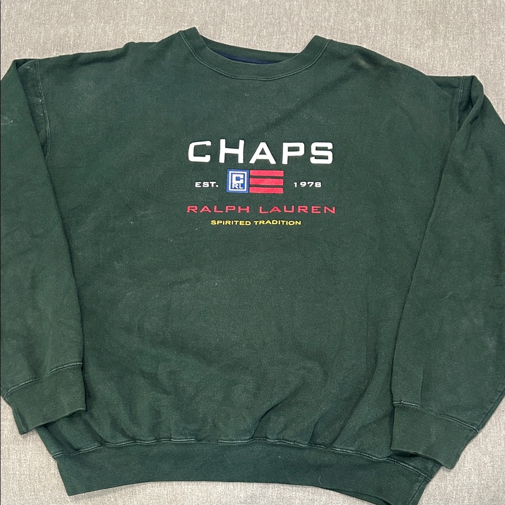 CHAPS Ralph Lauren Dark Green Crewneck Sweater
